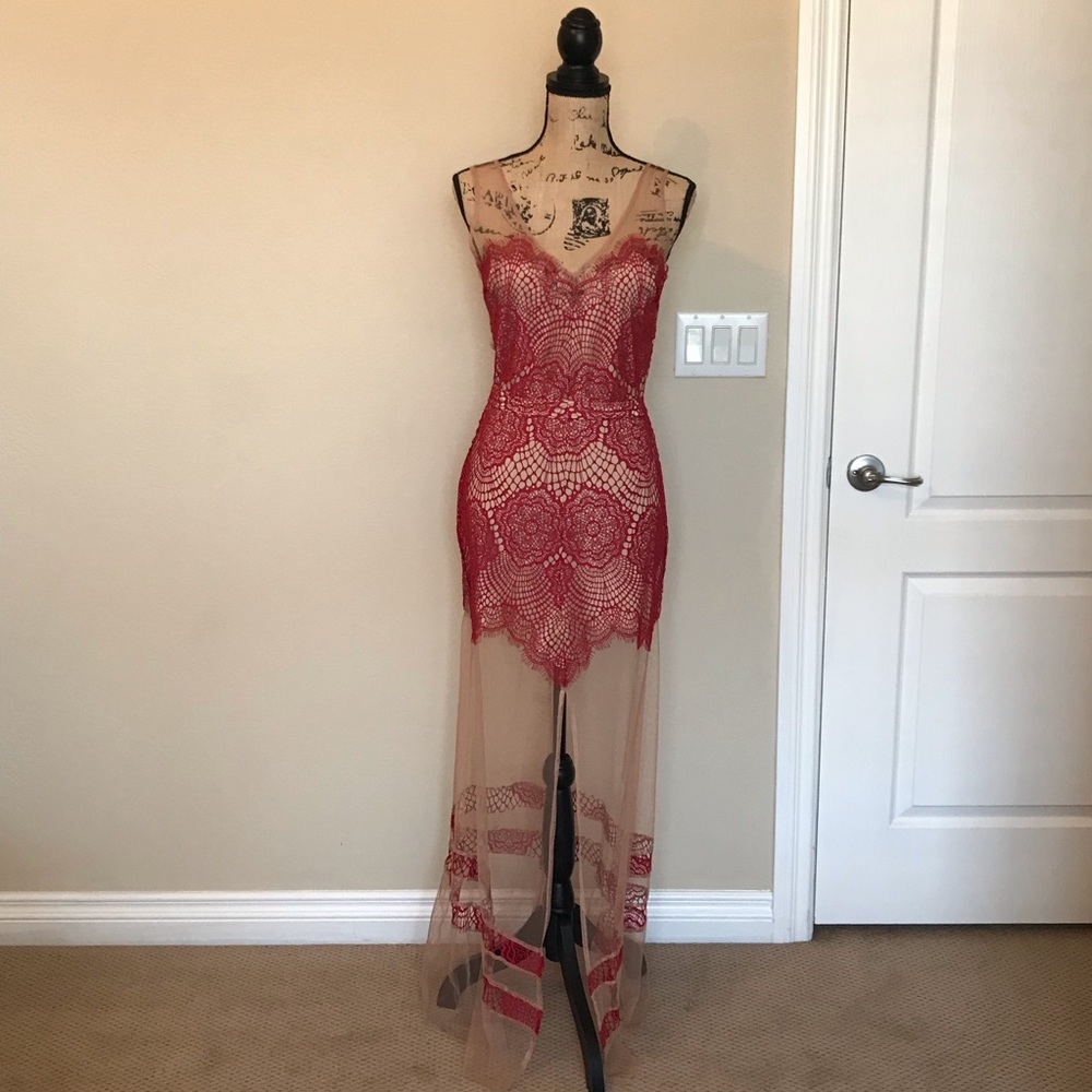 *SOLD* For Love & Lemons Red Antigua Maxi Long - Picture 4 of 8